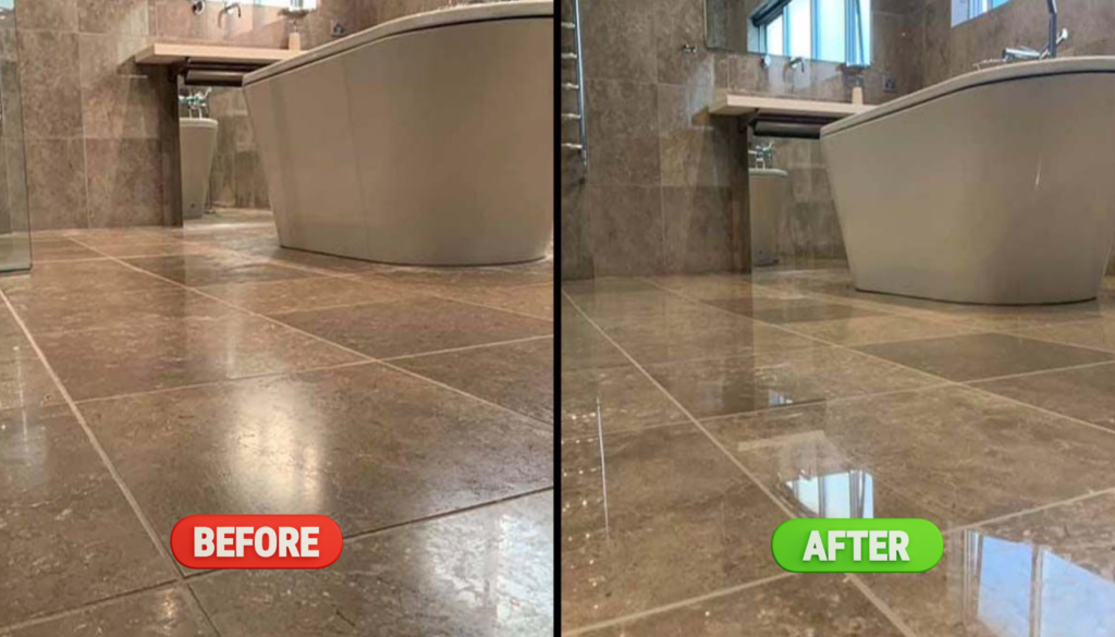 QLD Clean Pro Gallery bathroom tile deep cleaning before and after Queensland tile restoration results