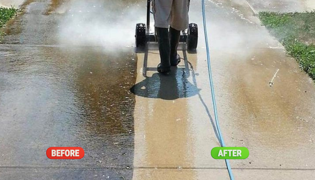 QLD Clean Pro Gallery pressure cleaning before and after Queensland outdoor surface driveway cleaning results