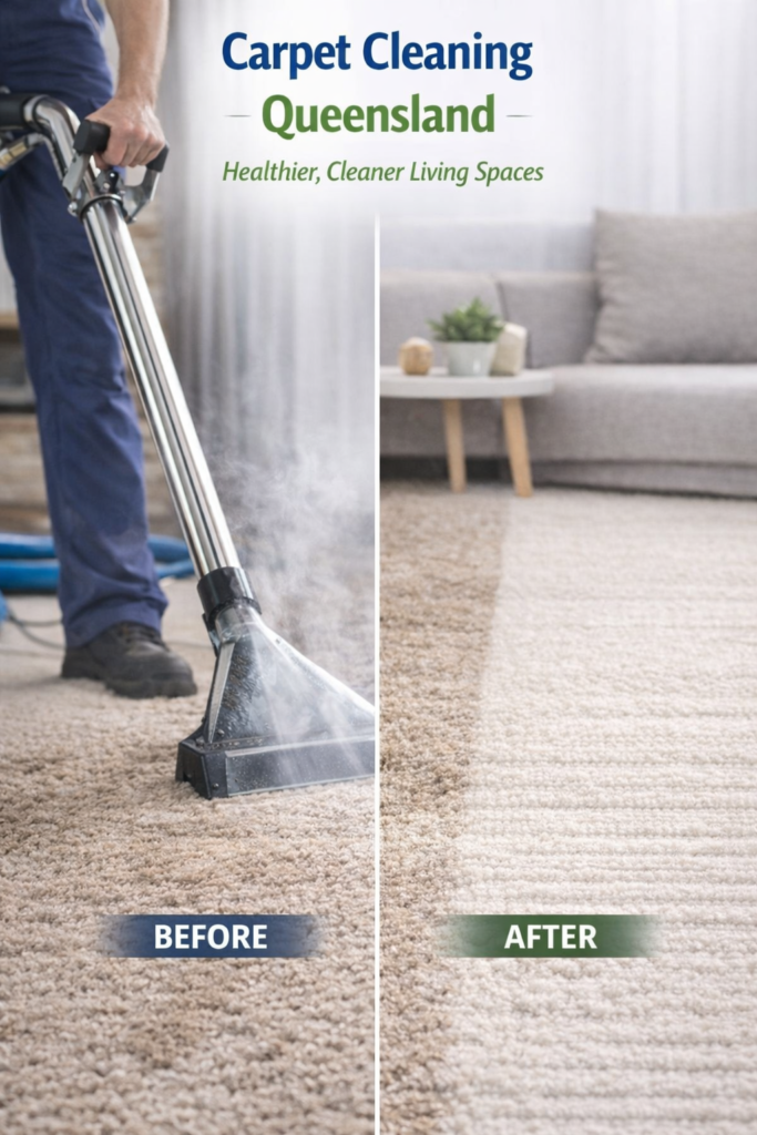 Carpet Cleaning Queensland – Deep Steam Cleaning Before and After Results