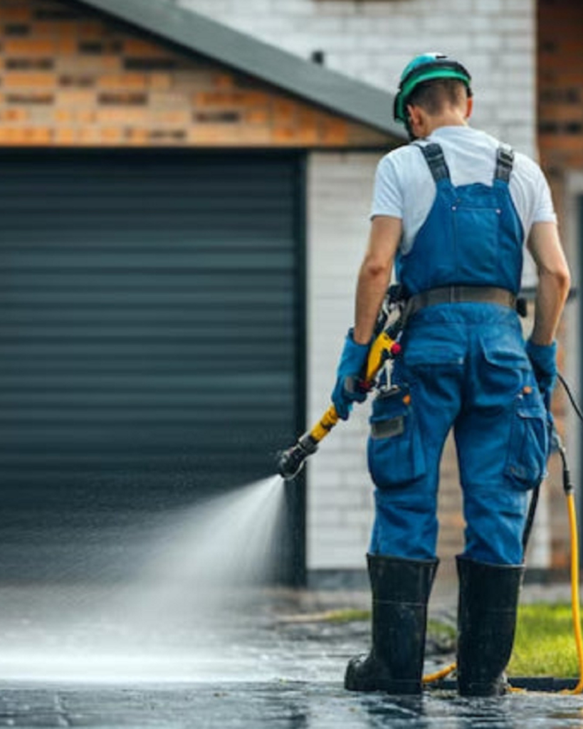 High Pressure Cleaning Queensland driveway cleaning removing dirt and stains